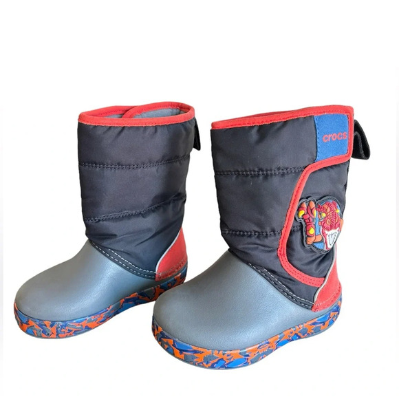 Crocs RoboSaur Rex Lodge Point Light Rain Boot Toddler Size 6 LIGHTS UP - Picture 11 of 16